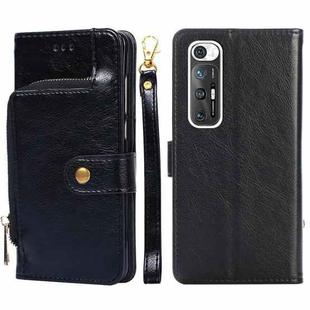 Zipper Bag PU + TPU Horizontal Flip Leather Case with Holder & Card Slot & Wallet & Lanyard For Xiaomi Redmi Note 10S(Black)