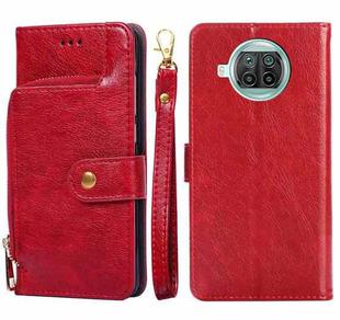 Zipper Bag PU + TPU Horizontal Flip Leather Case with Holder & Card Slot & Wallet & Lanyard For Xiaomi Mi 10T Lite / Redmi Note 9 Pro 5G CN Version(Red)