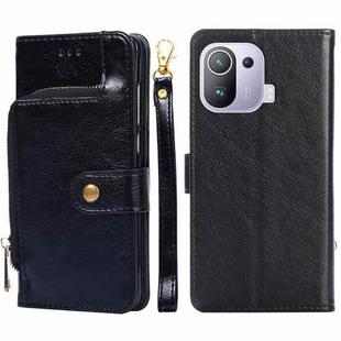 Zipper Bag PU + TPU Horizontal Flip Leather Case with Holder & Card Slot & Wallet & Lanyard For Xiaomi Mi 11 Pro(Black)