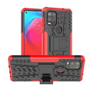 For Motorola Moto G Stylus 5G Tire Texture Shockproof TPU+PC Protective Case with Holder(Red)