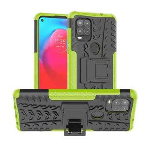 For Motorola Moto G Stylus 5G Tire Texture Shockproof TPU+PC Protective Case with Holder(Green)