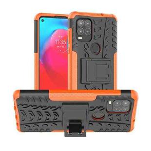 For Motorola Moto G Stylus 5G Tire Texture Shockproof TPU+PC Protective Case with Holder(Orange)