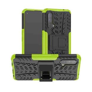 For OnePlus Nord CE 5G Tire Texture Shockproof TPU+PC Protective Case with Holder(Green)