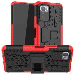 For Xiaomi Poco X3 GT Tire Texture Shockproof TPU+PC Protective Case with Holder(Red)