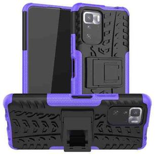 For Xiaomi Poco X3 GT Tire Texture Shockproof TPU+PC Protective Case with Holder(Purple)