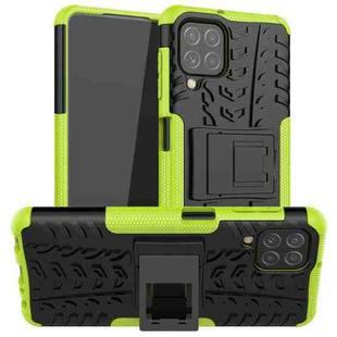For Samsung Galaxy A22 4G Tire Texture Shockproof TPU+PC Protective Case with Holder(Green)