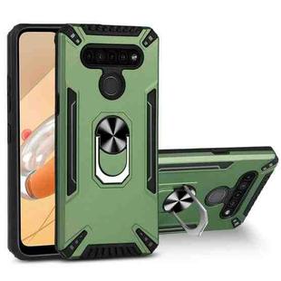 For LG K41S PC + TPU Protective Case with 360 Degrees Rotatable Ring Holder(Dark Green)