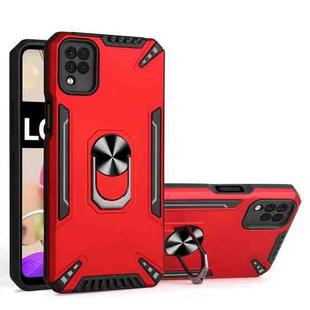 For LG K42 PC + TPU Protective Case with 360 Degrees Rotatable Ring Holder(Red)