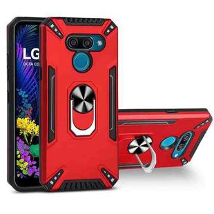 For LG K50 PC + TPU Protective Case with 360 Degrees Rotatable Ring Holder(Red)