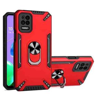 For LG K52 PC + TPU Protective Case with 360 Degrees Rotatable Ring Holder(Red)