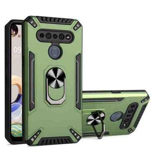 For LG K61 PC + TPU Protective Case with 360 Degrees Rotatable Ring Holder(Dark Green)