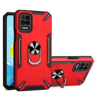 For LG K62 PC + TPU Protective Case with 360 Degrees Rotatable Ring Holder(Red)