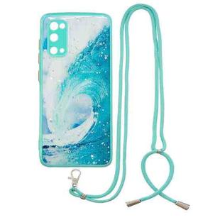 For Samsung Galaxy S20 FE 5G / 4G Colored Drawing Starry Sky Epoxy TPU Shockproof Case with Neck Lanyard(Waves)