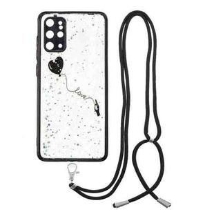 For Samsung Galaxy S20+ Colored Drawing Starry Sky Epoxy TPU Shockproof Case with Neck Lanyard(Love)