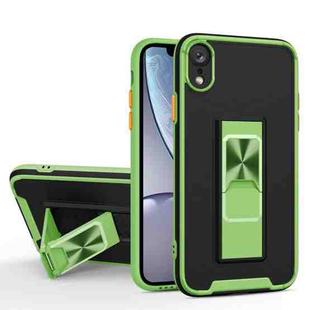 Dual-color Skin Feel TPU + PC Magnetic Shockproof Case with Invisible Holder For iPhone XR(Green)