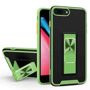 Dual-color Skin Feel TPU + PC Magnetic Shockproof Case with Invisible Holder For iPhone 8 Plus / 7 Plus(Green)