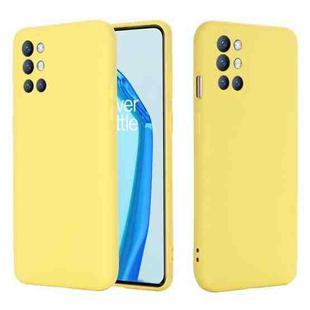 Pure Color Liquid Silicone Shockproof Full Coverage Case For OnePlus 9R(Yellow)