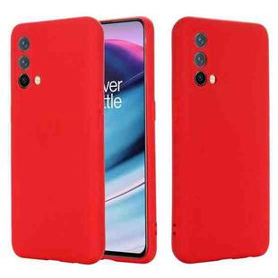 Pure Color Liquid Silicone Shockproof Full Coverage Case For OnePlus Nord CE 5G(Red)