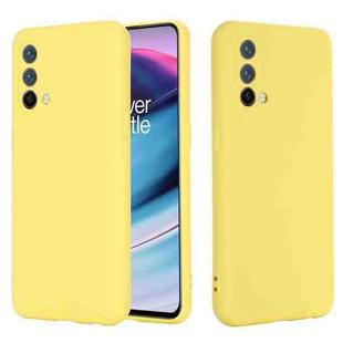 Pure Color Liquid Silicone Shockproof Full Coverage Case For OnePlus Nord CE 5G(Yellow)