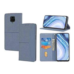 For Xiaomi Redmi Note 9 Pro Max Woven Texture Stitching Magnetic Horizontal Flip PU Leather Case with Holder & Card Slots & Wallet & Lanyard(Grey)