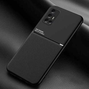 Classic Tilt Strip Grain Magnetic Shockproof PC + TPU Case For vivo V19 Indian Version(Black)