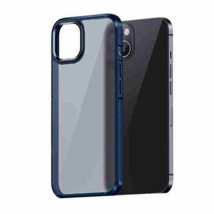 For iPhone 13 wlons Ice-Crystal Matte PC+TPU Four-corner Airbag Shockproof Case(Blue)