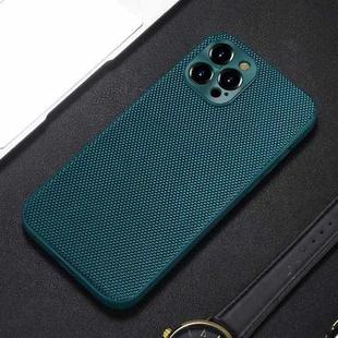 For iPhone 12 mini Accurate Hole Braided Nylon Heat Dissipation PC + TPU Protective Case (Dark Green)
