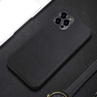 For iPhone 12 Pro Accurate Hole Braided Nylon Heat Dissipation PC + TPU Protective Case(Black)