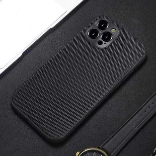 For iPhone 12 Pro Max Accurate Hole Braided Nylon Heat Dissipation PC + TPU Protective Case(Black)