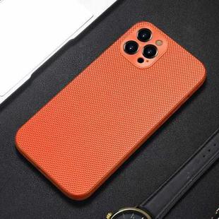For iPhone 13 Accurate Hole Braided Nylon Heat Dissipation PC + TPU Protective Case(Orange)