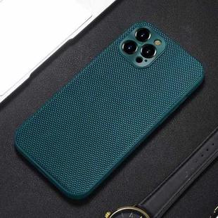 For iPhone 13 Pro Max Accurate Hole Braided Nylon Heat Dissipation PC + TPU Protective Case (Dark Green)