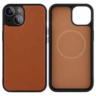 PU Leather Skin Magnetic Patch TPU Shockproof Magsafe Case For iPhone 13 Pro(Brown)