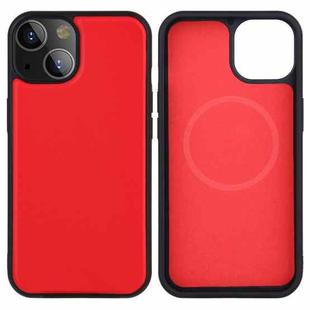 PU Leather Skin Magnetic Patch TPU Shockproof Magsafe Case For iPhone 13 Pro(Red)