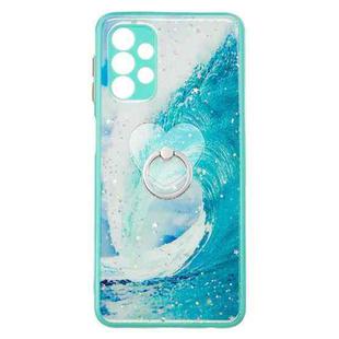 For Samsung Galaxy A32 5G Colored Drawing Starry Sky Epoxy TPU Shockproof Case with Ring Holder(Waves)