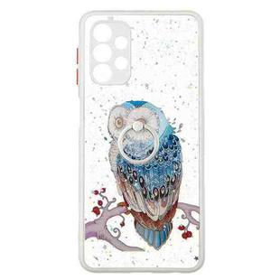 For Samsung Galaxy A32 5G Colored Drawing Starry Sky Epoxy TPU Shockproof Case with Ring Holder(Owl)