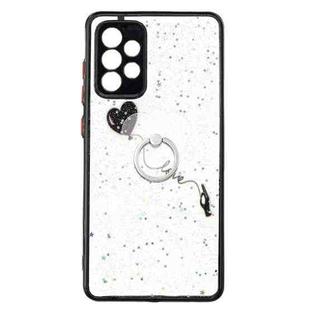 For Samsung Galaxy A72 5G Colored Drawing Starry Sky Epoxy TPU Shockproof Case with Ring Holder(Heart)