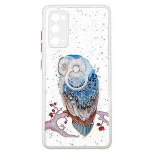 For Samsung Galaxy S20 FE 4G / 5G Colored Drawing Starry Sky Epoxy TPU Shockproof Case with Ring Holder(Owl)