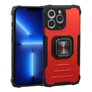 For iPhone 13 Pro Fierce Warrior Series Armor All-inclusive Shockproof Aluminum Alloy + TPU Protective Case with Ring Holder (Red)