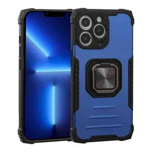 For iPhone 13 Pro Fierce Warrior Series Armor All-inclusive Shockproof Aluminum Alloy + TPU Protective Case with Ring Holder (Blue)