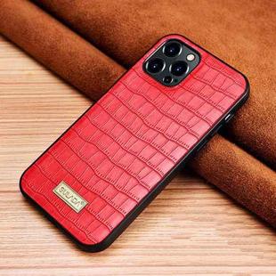For iPhone 13 Pro Max SULADA Crocodile Texture TPU Protective Case (Red)