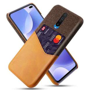 For Xiaomi Redmi K30 Cloth Texture PC + PU Leather Back Cover Shockproof Case with Card Slot(Orange)