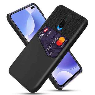 For Xiaomi Redmi K30 Cloth Texture PC + PU Leather Back Cover Shockproof Case with Card Slot(Black)