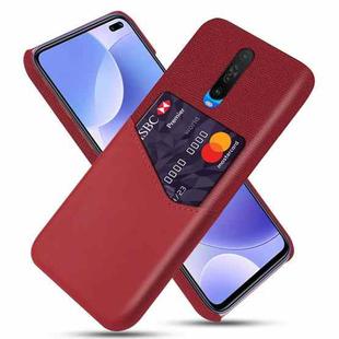 For Xiaomi Redmi K30 Cloth Texture PC + PU Leather Back Cover Shockproof Case with Card Slot(Red)