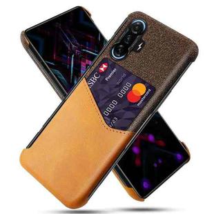 For Xiaomi Redmi K40 Gaming Cloth Texture PC + PU Leather Back Cover Shockproof Case with Card Slot(Orange)