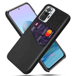 For Xiaomi Redmi Note 10 Pro Max Cloth Texture PC + PU Leather Back Cover Shockproof Case with Card Slot(Black)