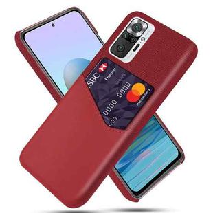 For Xiaomi Redmi Note 10 Pro Max Cloth Texture PC + PU Leather Back Cover Shockproof Case with Card Slot(Red)