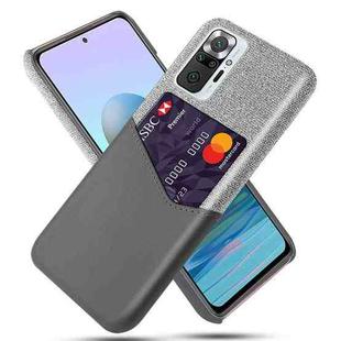 For Xiaomi Redmi Note 10 Pro Max Cloth Texture PC + PU Leather Back Cover Shockproof Case with Card Slot(Grey)