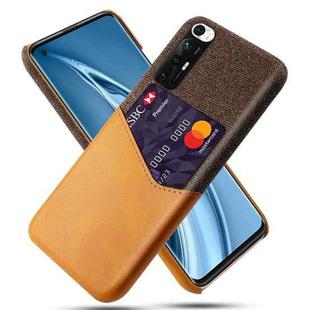 For Xiaomi Mi 10S Cloth Texture PC + PU Leather Back Cover Shockproof Case with Card Slot(Orange)