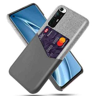 For Xiaomi Mi 10S Cloth Texture PC + PU Leather Back Cover Shockproof Case with Card Slot(Grey)