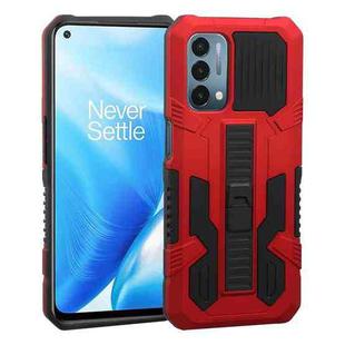 For OnePlus Nord N200 5G Vanguard Warrior All Inclusive Double-color Shockproof TPU + PC Protective Case with Holder(Red)